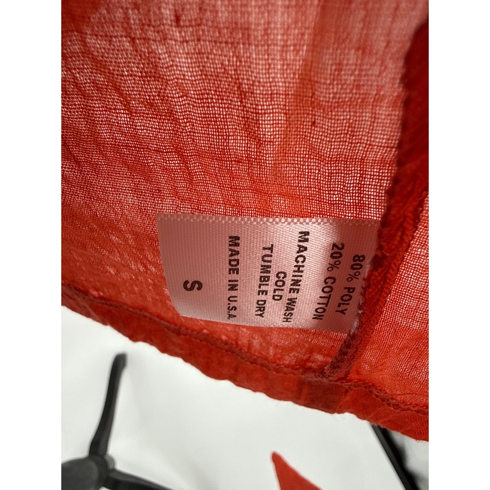 Jupee Brick Orange Tie Front Kimono Cardigan Balloon Sleeve Gauze Top Small NWT - Picture 8 of 8
